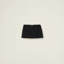 Black Grain De Poudre Miniskirt | Miu Miu