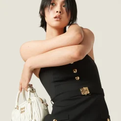 Black Grain De Poudre Mini-dress | Miu Miu