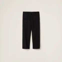 Black Grain De Poudre Pants | Miu Miu