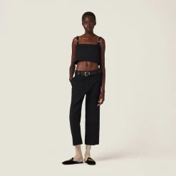Black Grain De Poudre Pants | Miu Miu