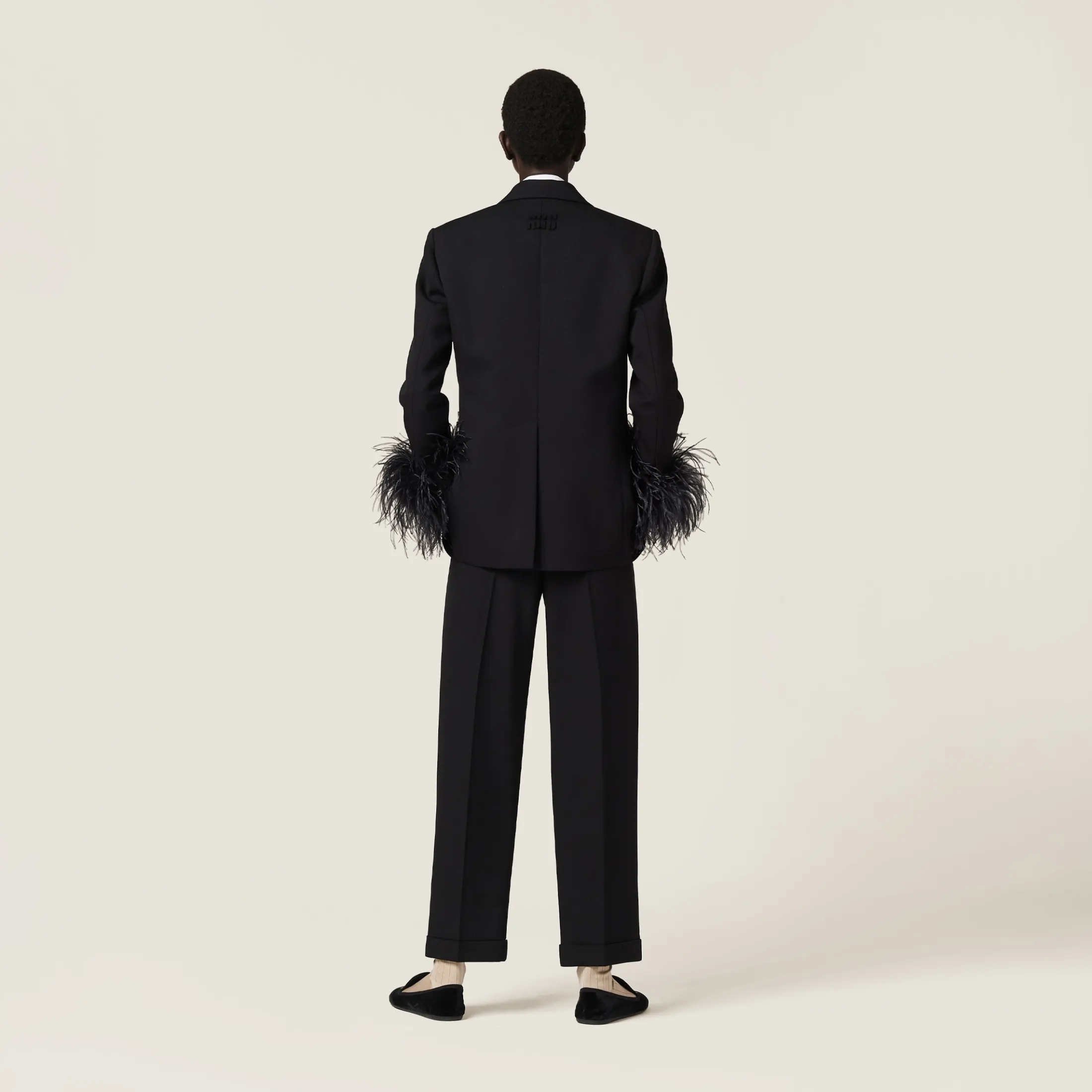 Black Grain De Poudre Pants | Miu Miu