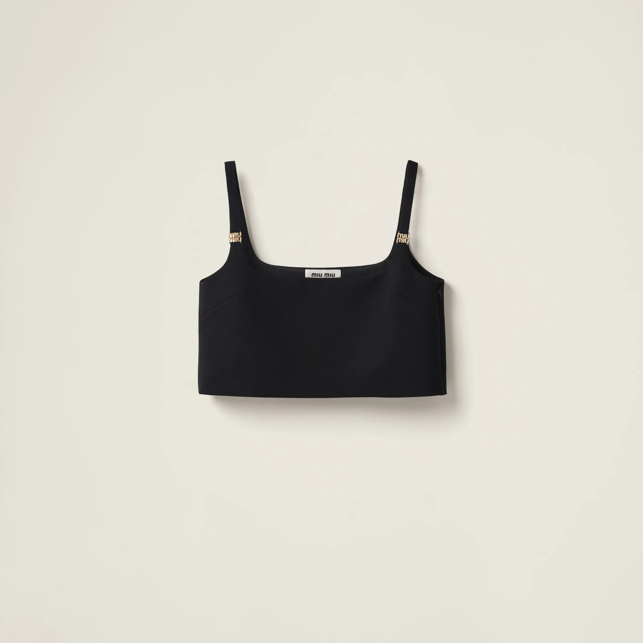 Black Grain De Poudre Top | Miu Miu