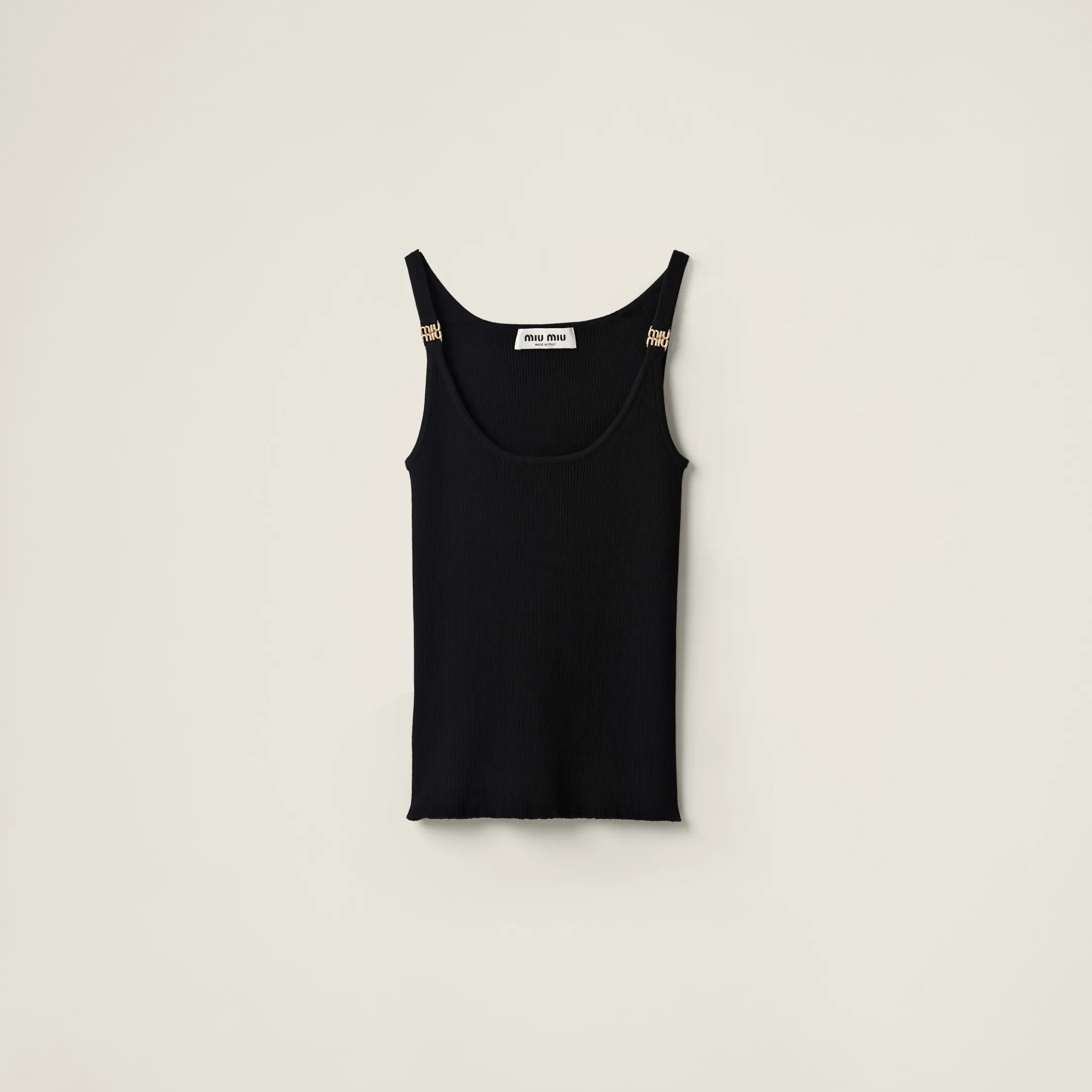 Black Knit Tank Top | Miu Miu