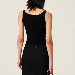 Black Knit Tank Top | Miu Miu