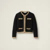 Black Lamé Crochet Cardigan | Miu Miu