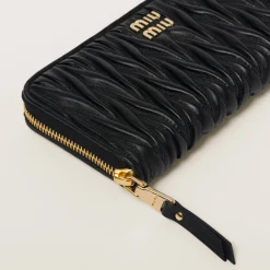 Black Large Matelassé Nappa Leather Wallet | Miu Miu