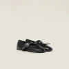 Black Leather Ballerinas | Miu Miu