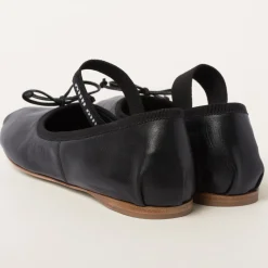 Black Leather Ballerinas | Miu Miu