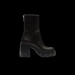 Black Leather Booties | Miu Miu