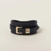 Black Leather Bracelet | Miu Miu