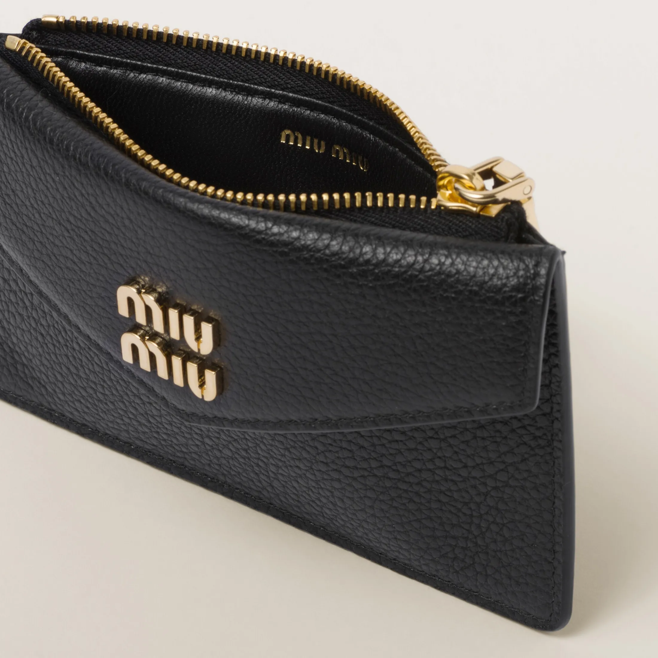 Black Leather Card Holder | Miu Miu