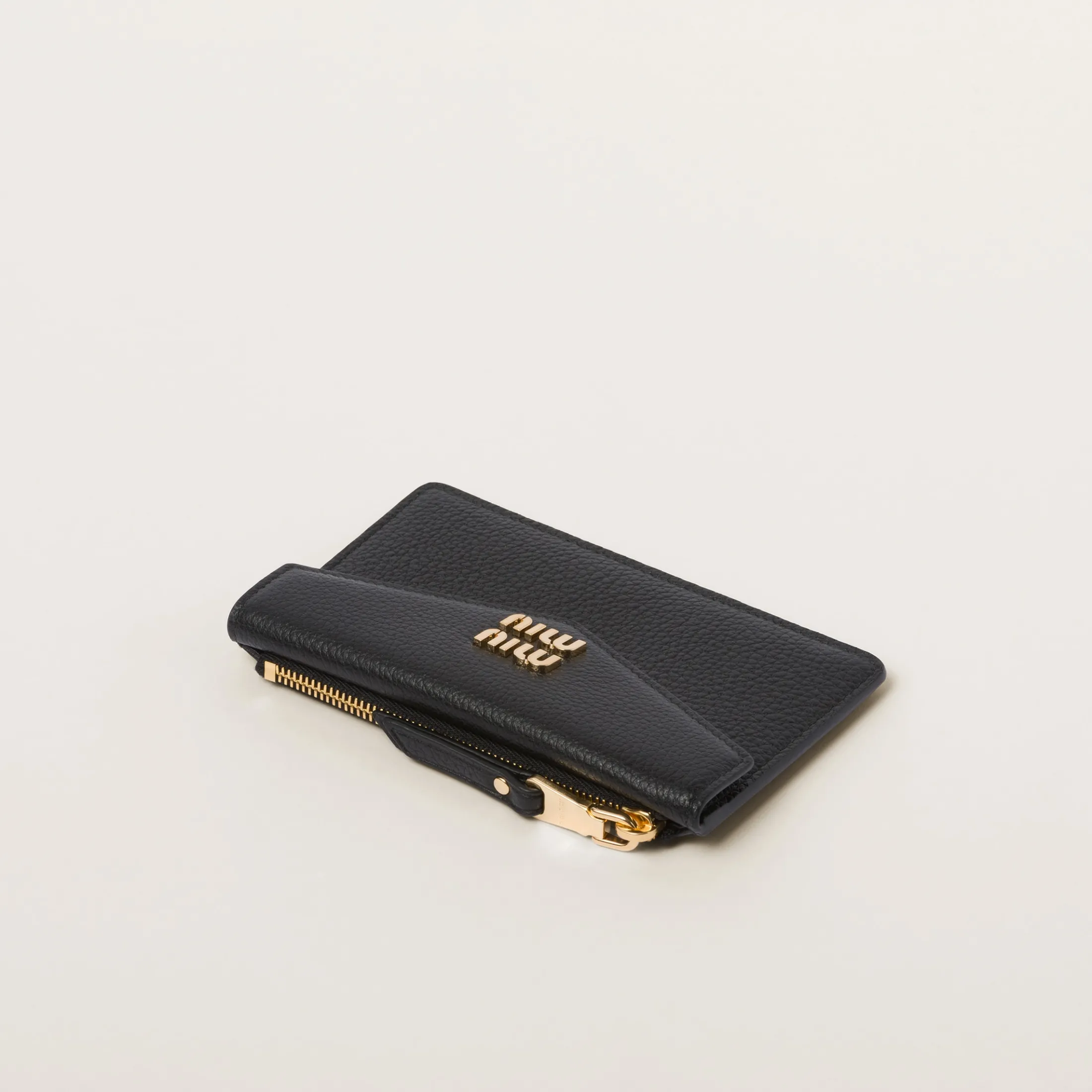 Black Leather Card Holder | Miu Miu