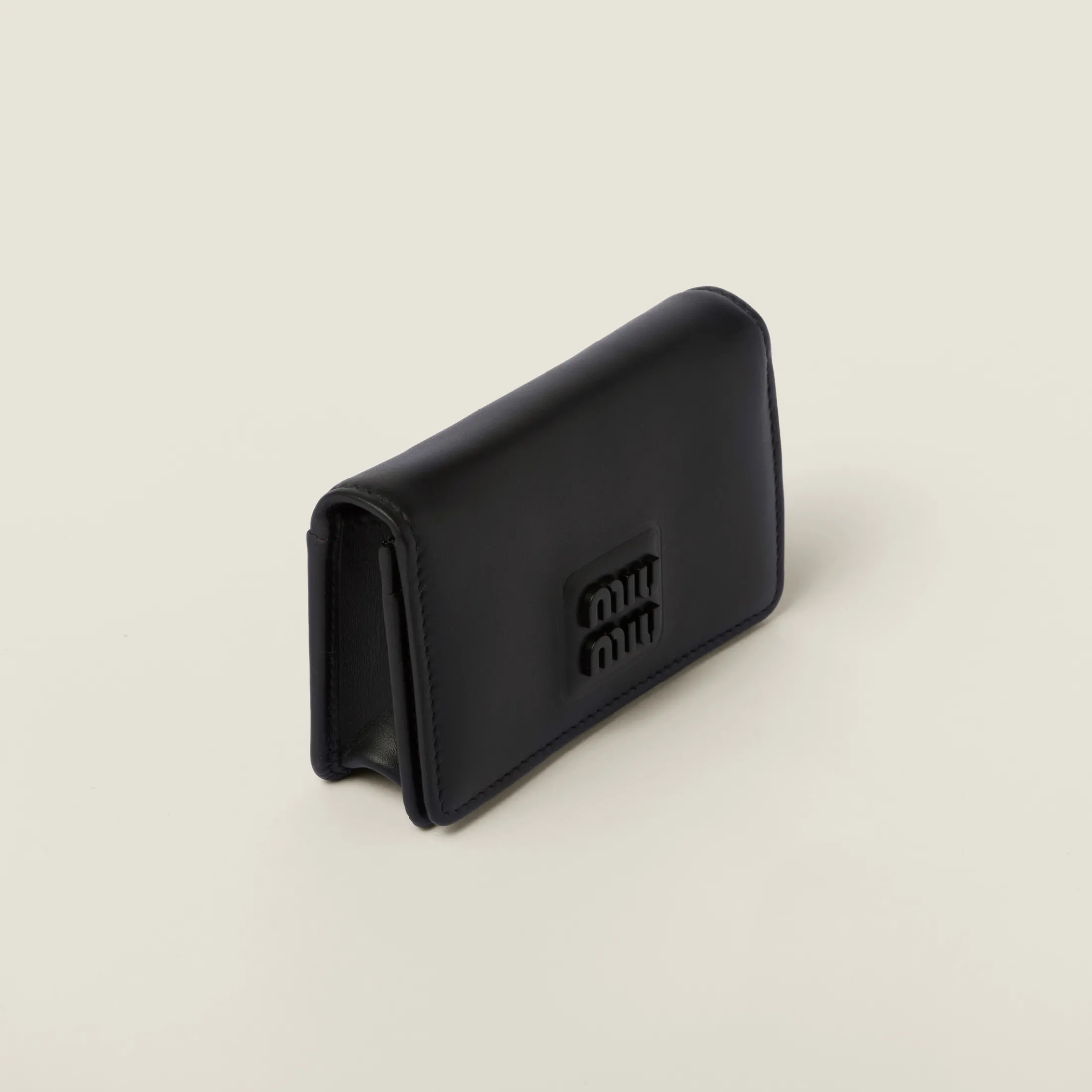 Black Leather Card Holder | Miu Miu