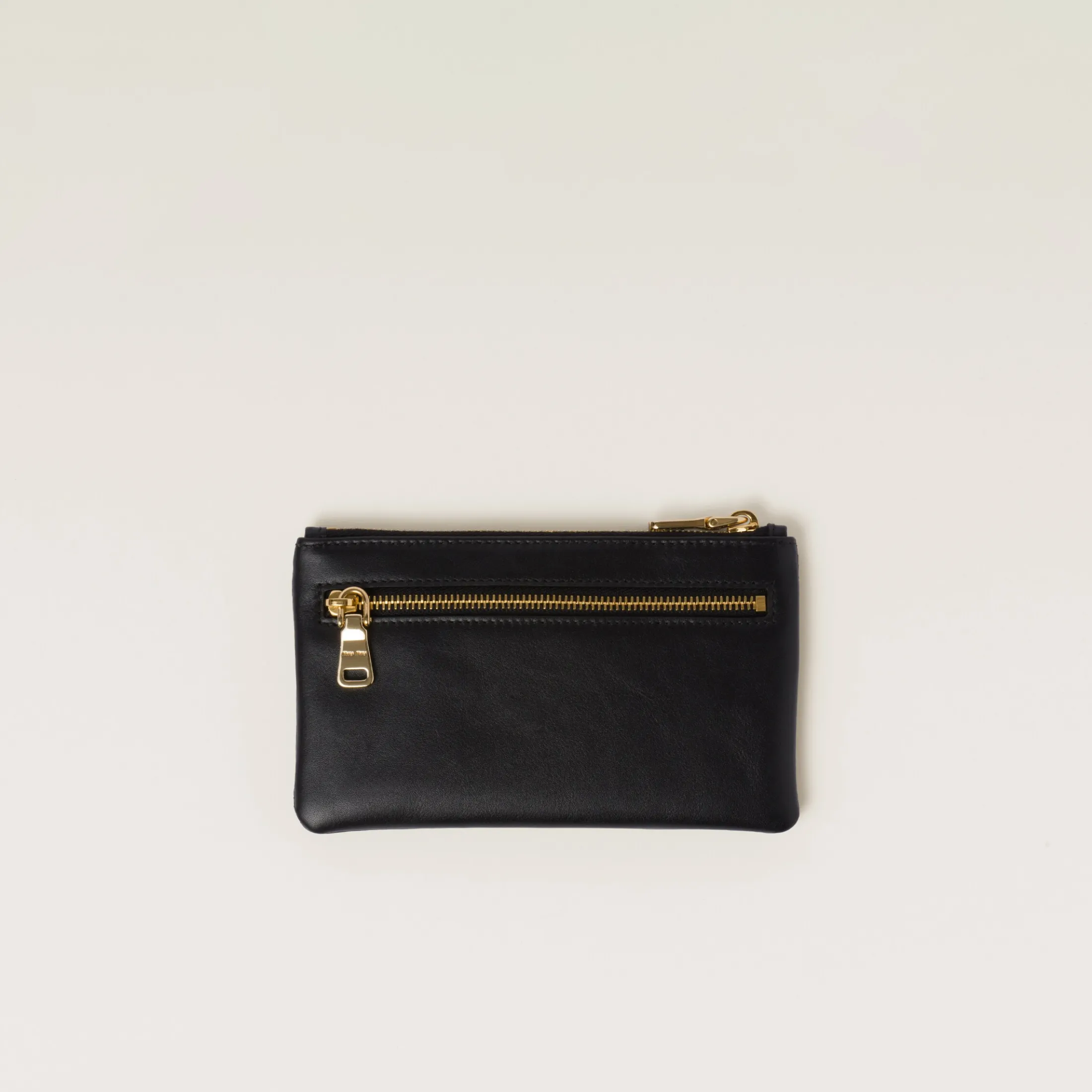Black Leather Envelope Pouch | Miu Miu