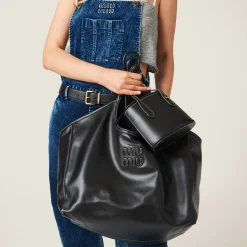 Black Leather Handbag | Miu Miu