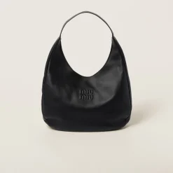 Black Leather Hobo Bag | Miu Miu