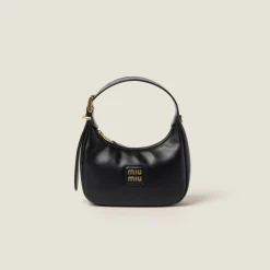 Black Leather Hobo Bag | Miu Miu
