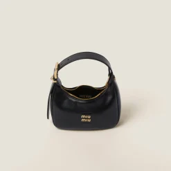 Black Leather Hobo Bag | Miu Miu