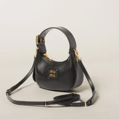 Black Leather Hobo Bag | Miu Miu