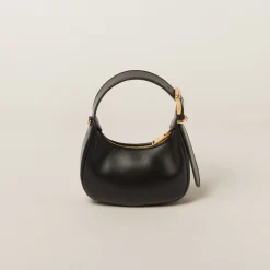 Black Leather Hobo Bag | Miu Miu