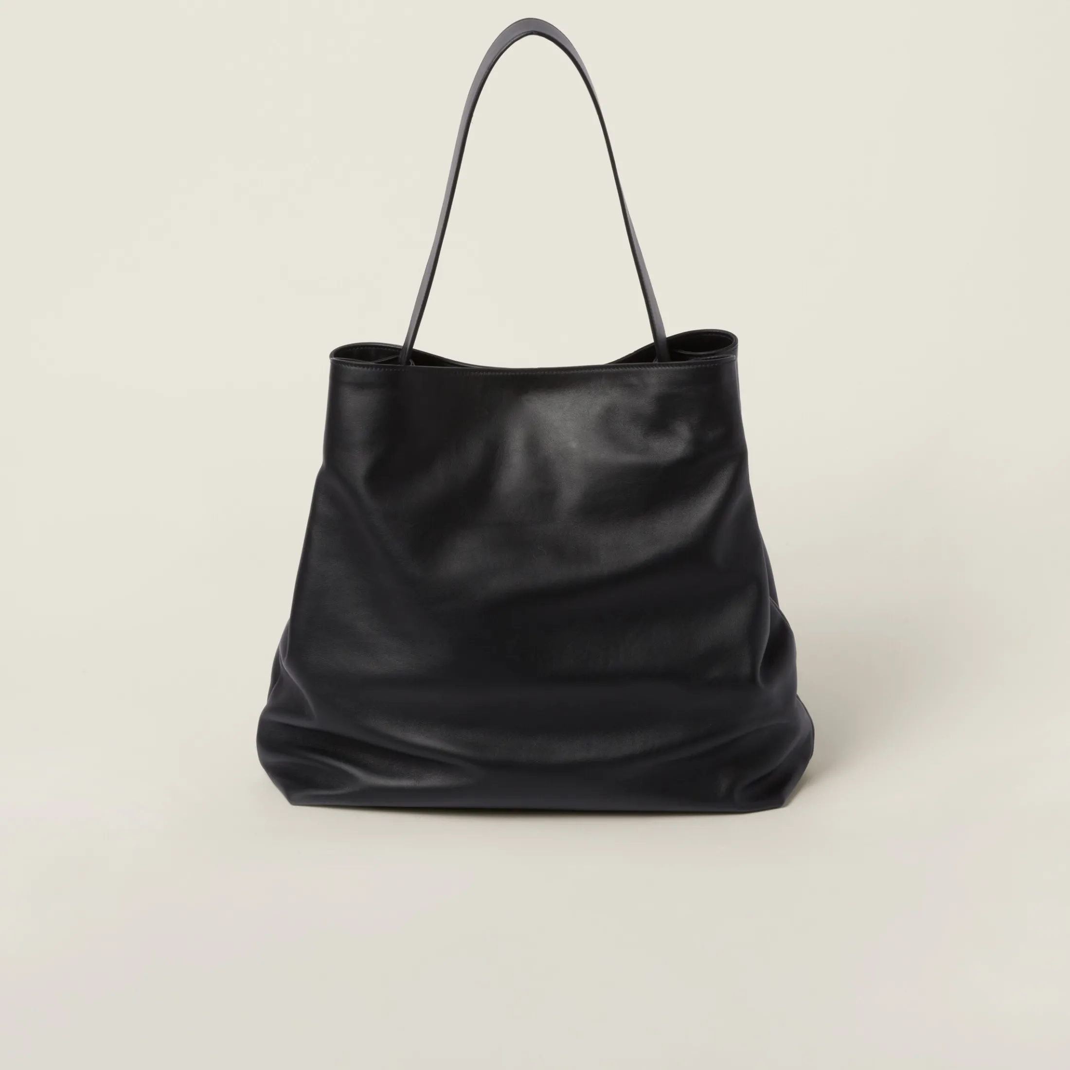 Black Leather Hobo Bag | Miu Miu