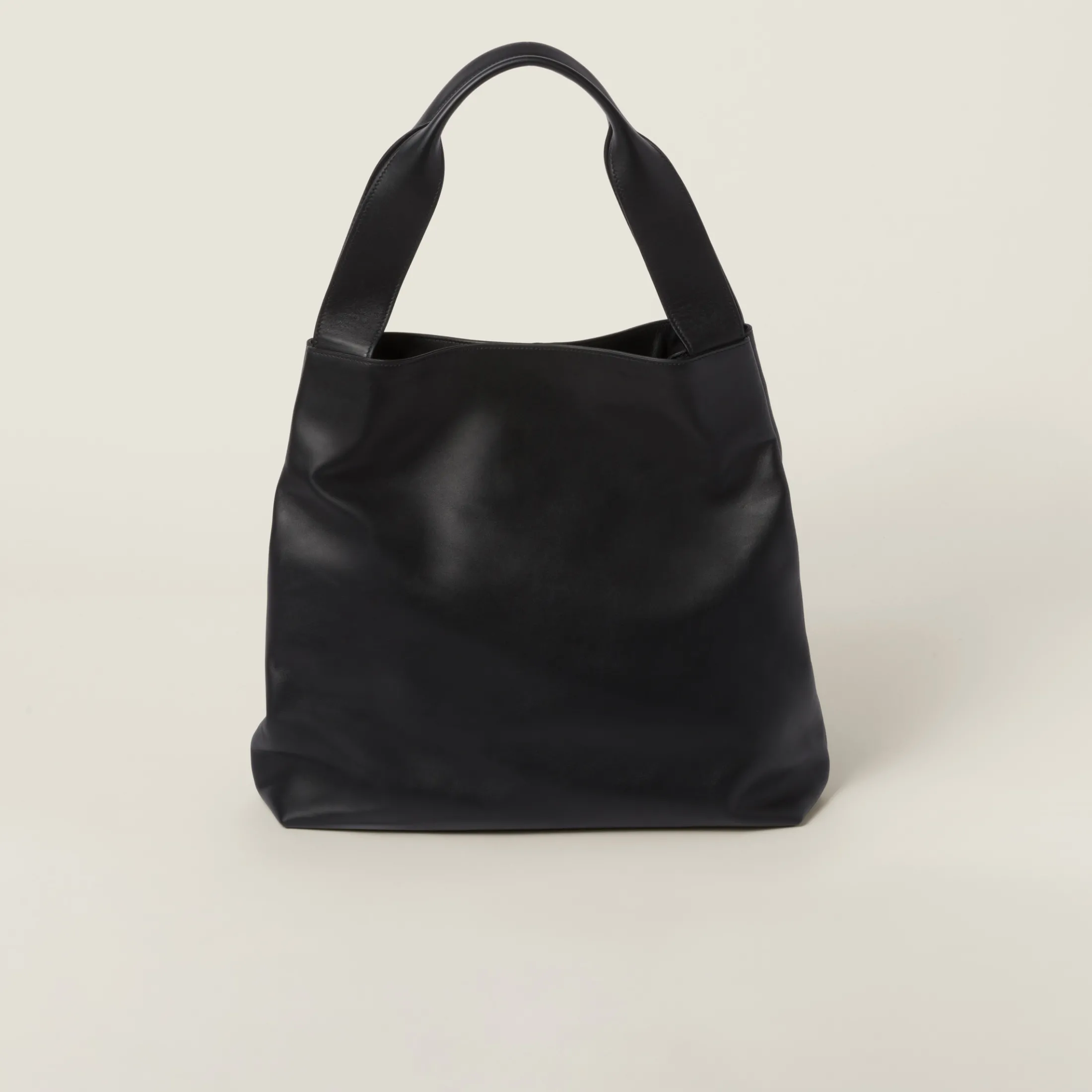 Black Leather Hobo Bag | Miu Miu