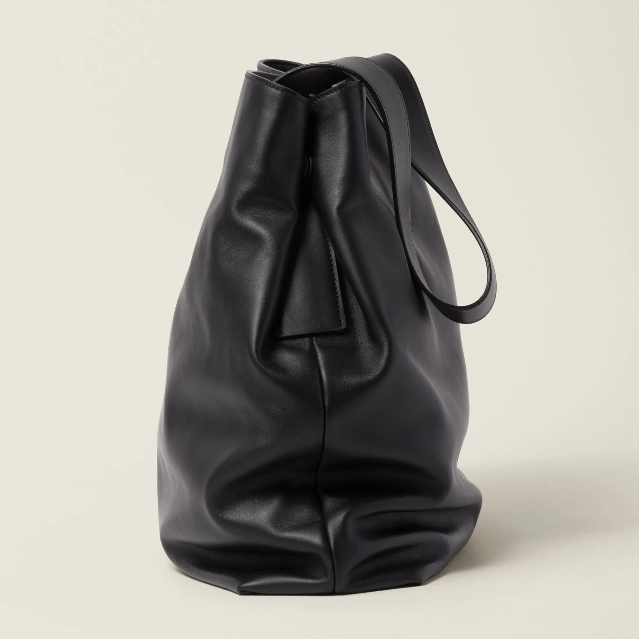 Black Leather Hobo Bag | Miu Miu