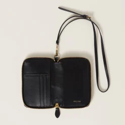 Black Leather Passport Holder | Miu Miu