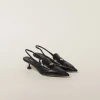 Black Leather Penny Loafers With Heel | Miu Miu