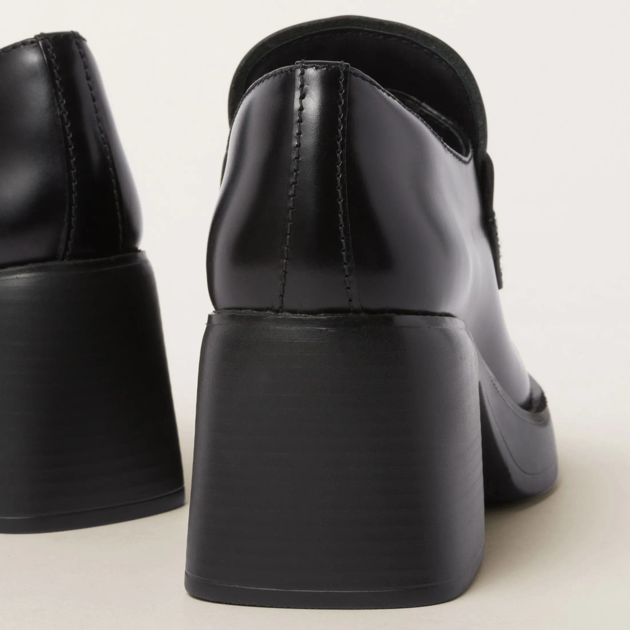 Black Leather Penny Loafers | Miu Miu