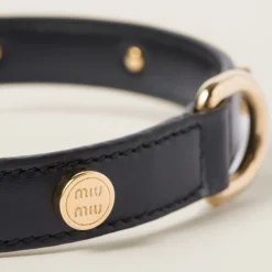 Black Leather Pet Collar | Miu Miu