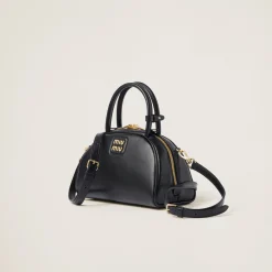 Black Leather Top-handle Bag | Miu Miu
