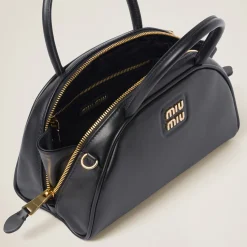 Black Leather Top-handle Bag | Miu Miu