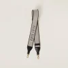 Black Linen Blend And Leather Shoulder Strap | Miu Miu