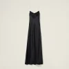 Black Long Satin Dress | Miu Miu