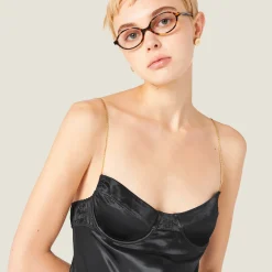 Black Long Satin Dress | Miu Miu