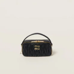 Black Matelassé Nappa Leather Shoulder Bag | Miu Miu