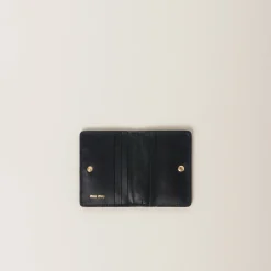 Black Matelassé Nappa Leather Card Holder | Miu Miu