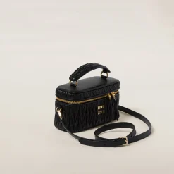 Black Matelassé Nappa Leather Shoulder Bag | Miu Miu