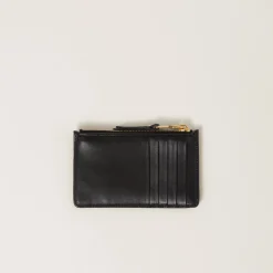 Black Matelassé Nappa Leather Envelope Wallet | Miu Miu