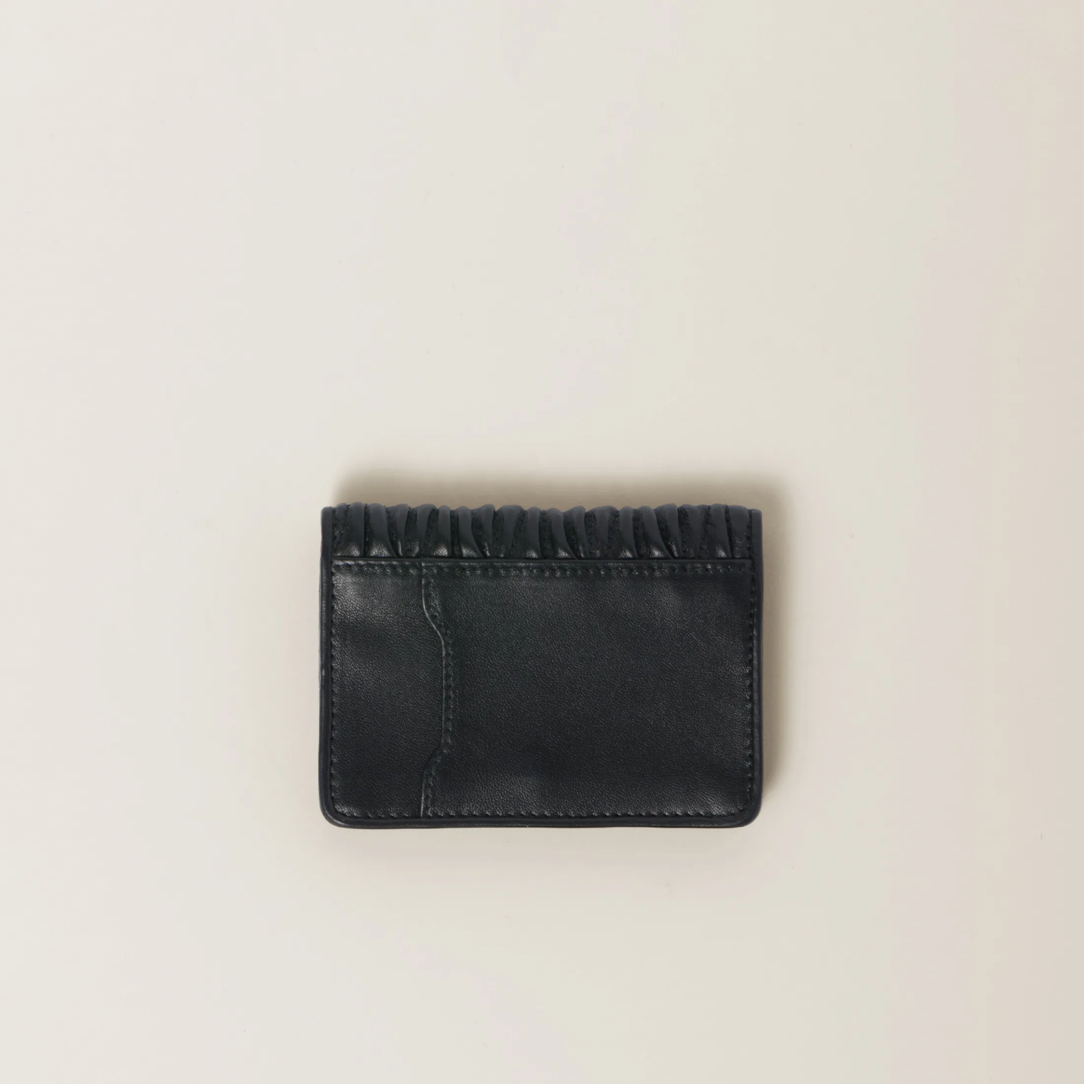 Black Matelassé Nappa Leather Card Holder | Miu Miu