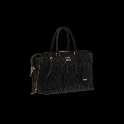 Black Matelassé Nappa Leather Handbag | Miu Miu