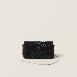 Black Matelassé Nappa Leather Mini-bag | Miu Miu