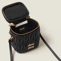 Black Matelassé Nappa Leather Micro Bag | Miu Miu