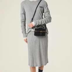 Black Matelassé Nappa Leather Shoulder Bag | Miu Miu