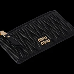 Black Matelassé Nappa Leather Envelope Wallet | Miu Miu