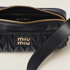 Black Matelassé Nappa Leather Shoulder Bag | Miu Miu