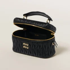 Black Matelassé Nappa Leather Shoulder Bag | Miu Miu