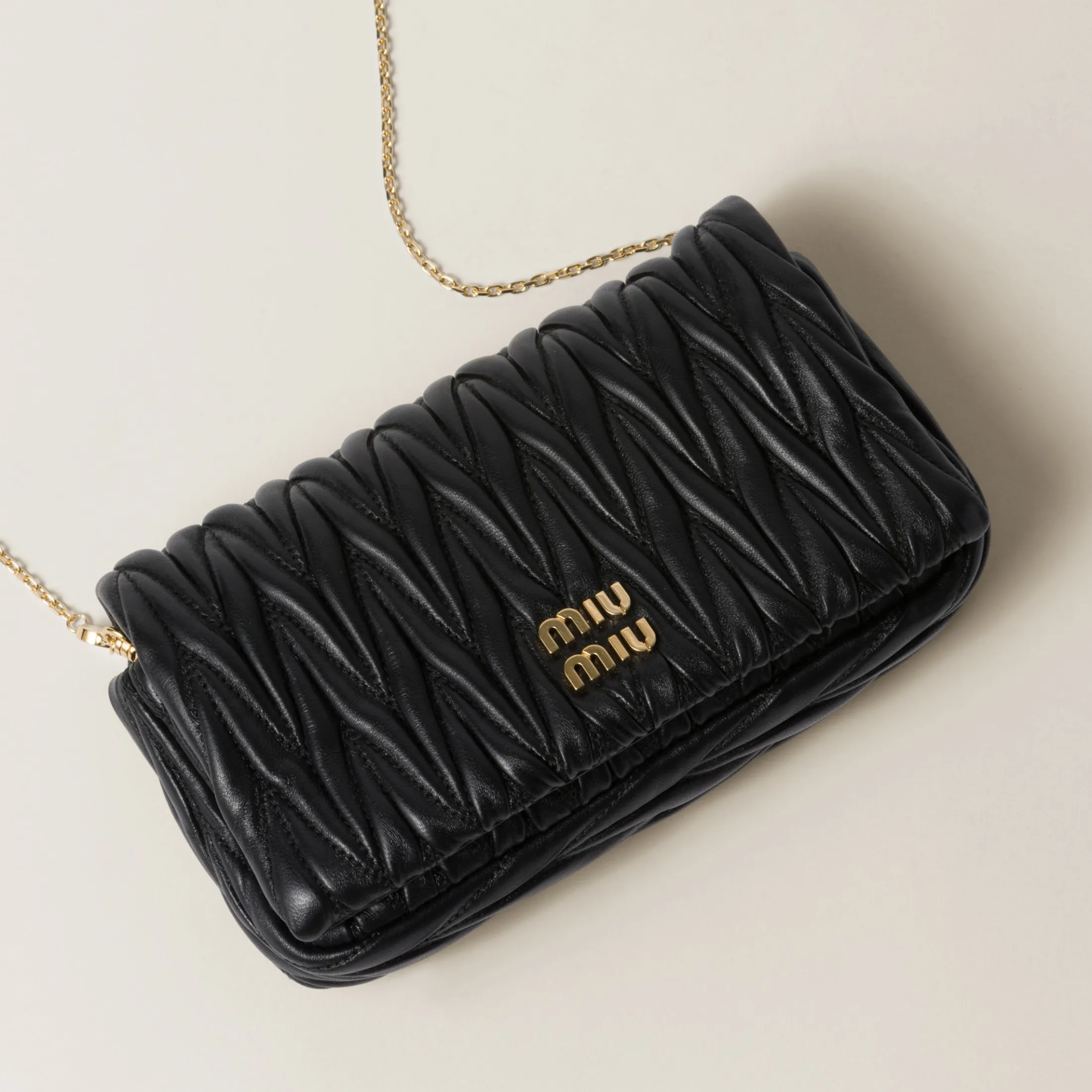 Black Matelassé Nappa Leather Mini-bag | Miu Miu