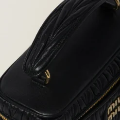 Black Matelassé Nappa Leather Shoulder Bag | Miu Miu